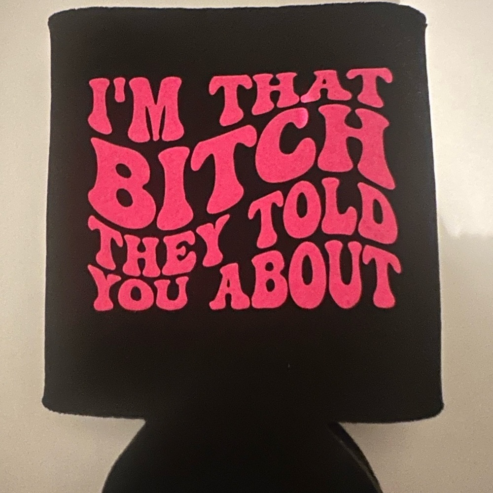 Black and Pink Can Cooler